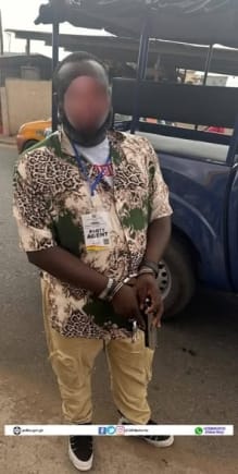The Police has arrested a man, Michael Allotey, who is an NDC agent for possession of weapon at the St Theresa School polling station in the Okaikwei South Constituency.