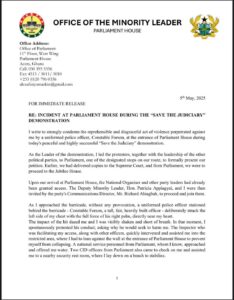 Minority leader, Afenyo-Markin, has recounted reasons behind his assault on a police officer during the 'Save The Judiciary" protest which took place yesterday.