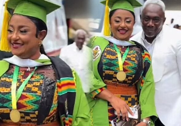 Kumawood actress, Matilda has bagged a Master's Degree from the Kwame Nkrumah University of Science And Technology