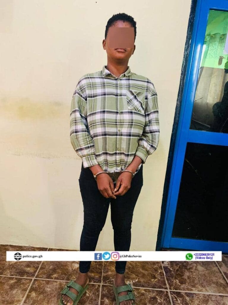 The Accra Regional Police Command has arrested a woman believed to be in her 20s for allegedly stabbing her former boyfriend during a confrontation at Race Course, a suburb in Ghana's capital.