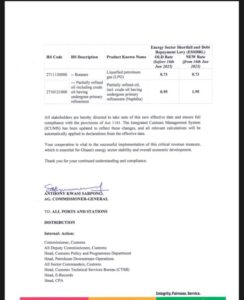 The Ghana Revenue Authority has announced the implementation of the Ghc1 fuel will take effect from July 16, 2025.