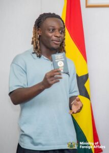The Foreign Affairs Minister, Samuel Okudzeto Ablawka, in a colorful but brief ceremony, handed Manchester City winger, Jérémy Baffour Doku, a Ghanaian passport, reinforcing his connection to his ancestral lineage.