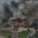 Protesters set fire to Nepal’s parliament building in Kathmandu as anti-corruption protests escalate.