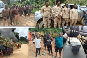 The National Anti-Illegal Mining Operations Secretariat (NAIMOS), in conjunction with the Ashanti Regional Security Council (REGSEC), conducted a strategic operation that successfully disrupted entrenched illicit mining networks in the Oda River Forest Reserve in the Ashanti Region.