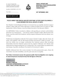 The Western Central Regional Police Command has reported the arrest of a notorious galamsey kingpin, identified as Kwame Ato, after a violent occurrence in Simpa, Nsuaem District