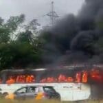 On Friday, November 28, a school bus transporting students from Wesley Grammar School caught fire at the Kasoa Tollbooth. Thankfully, all passengers were able to escape unharmed.