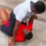 A teacher at Nyinahin Catholic Senior High School in Ghana’s Ashanti Region has been arrested following the circulation of a viral video that appears to show him physically assaulting a female student