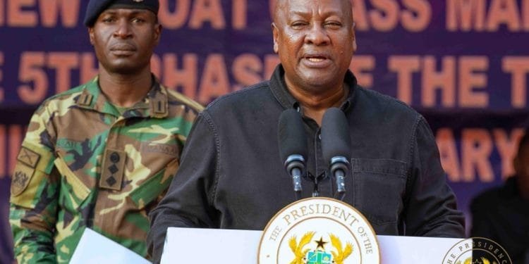 President John Dramani Mahama has begun a two-day working visit to the Volta Region, starting with the launch of a new market project in Juapong.